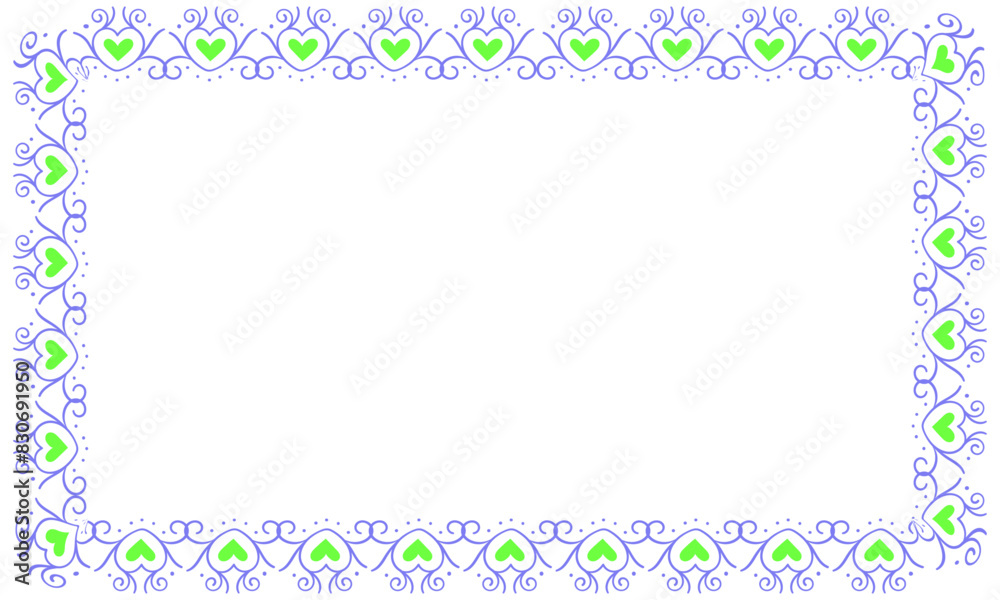 Hand drawn hearts border and frame design Hand drawn hearts border and frame design