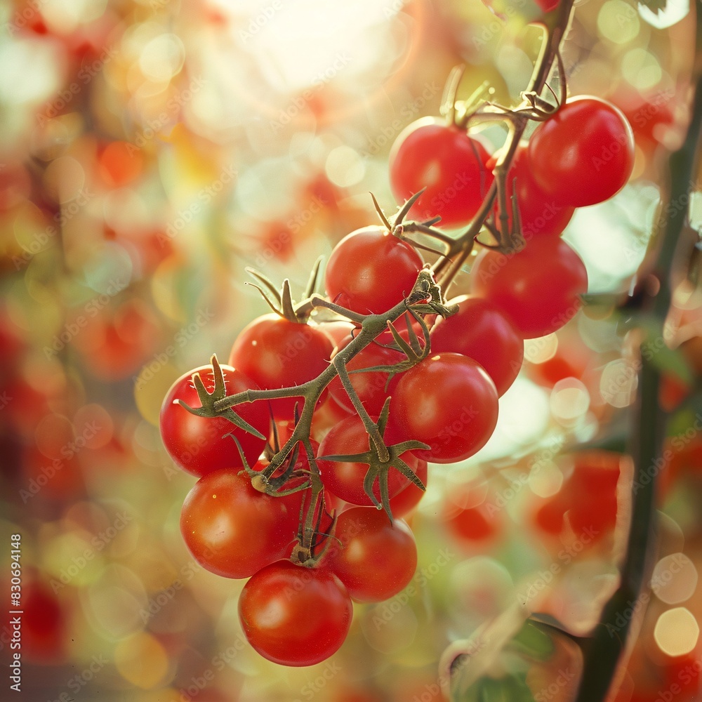 Vibrant Summer Harvest: Sunlit Tomato Field