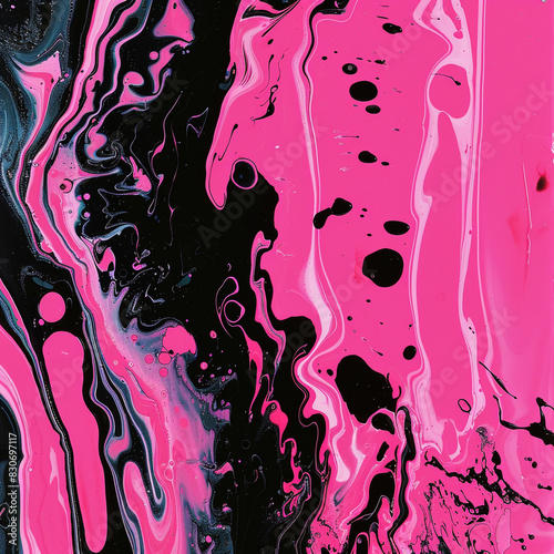 Electric pink and black fluid designs ideal for trendy fashion marketing. photo