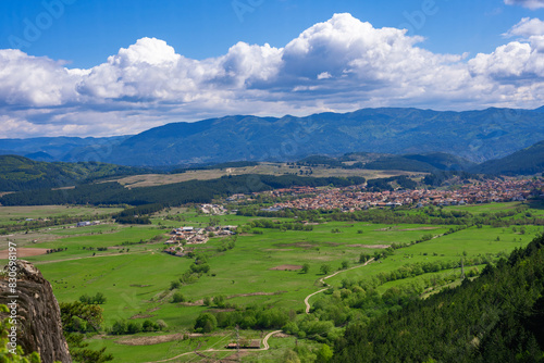 View of Dobrinishte Bulgaria from the Pirin Mountains