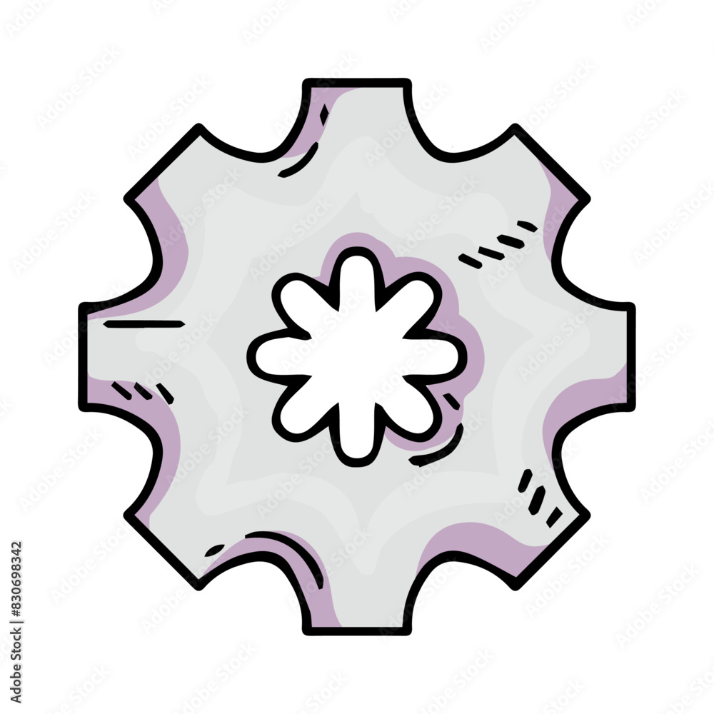 Gear doodle setting icon hand drawn cartoon Gear doodle setting icon hand drawn cartoon