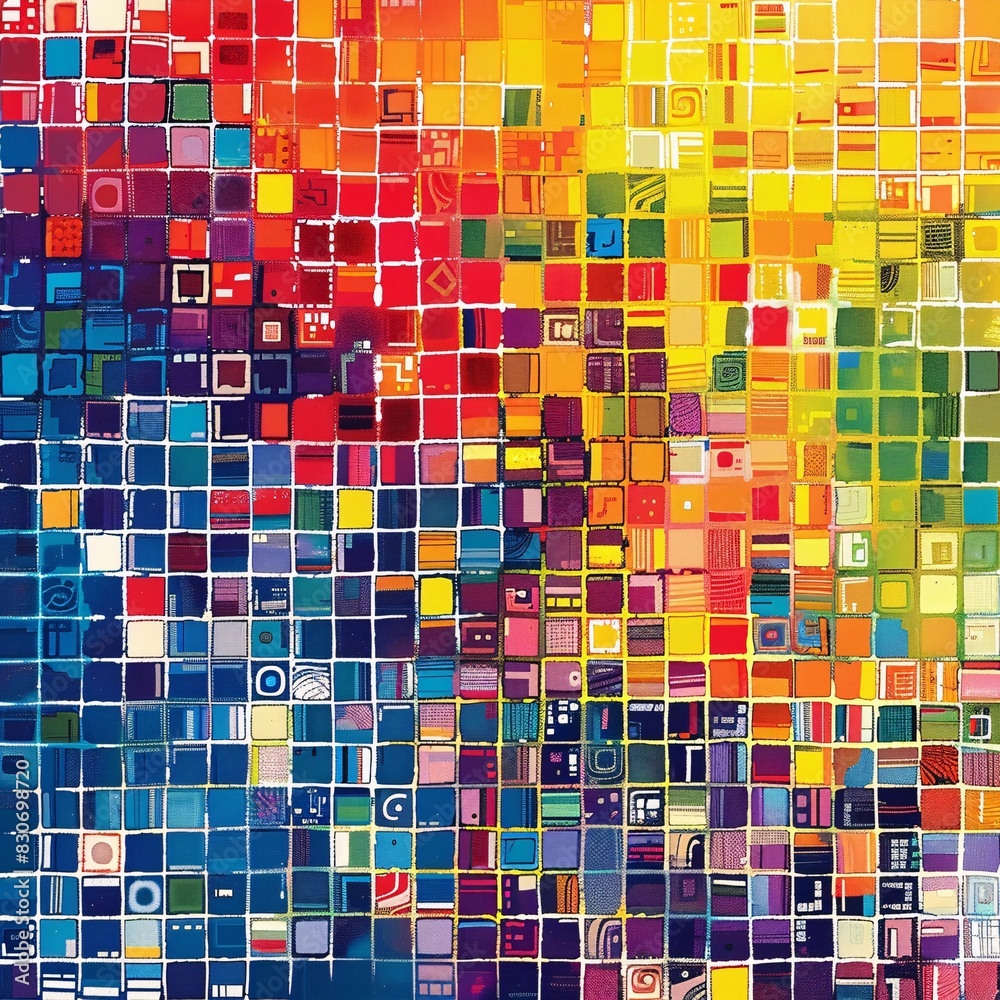 Fototapeta premium Vibrant Abstract Mosaic Art