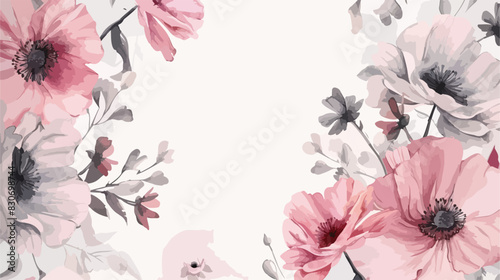 Watercolor flowers floral pink bouquet. Perfectly for
