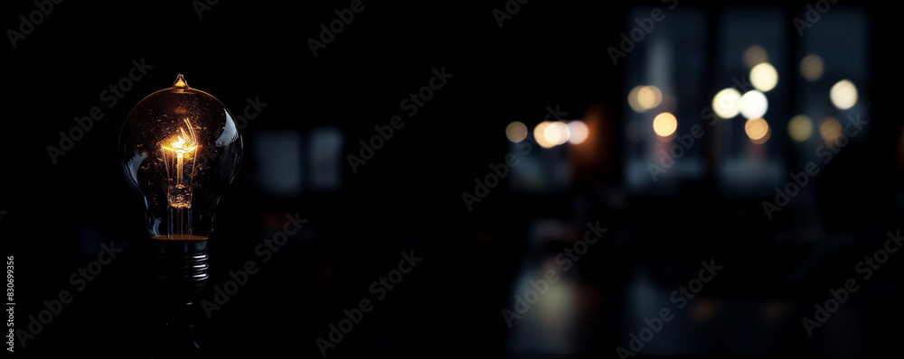 Fototapeta premium Technology light bulb in the dark