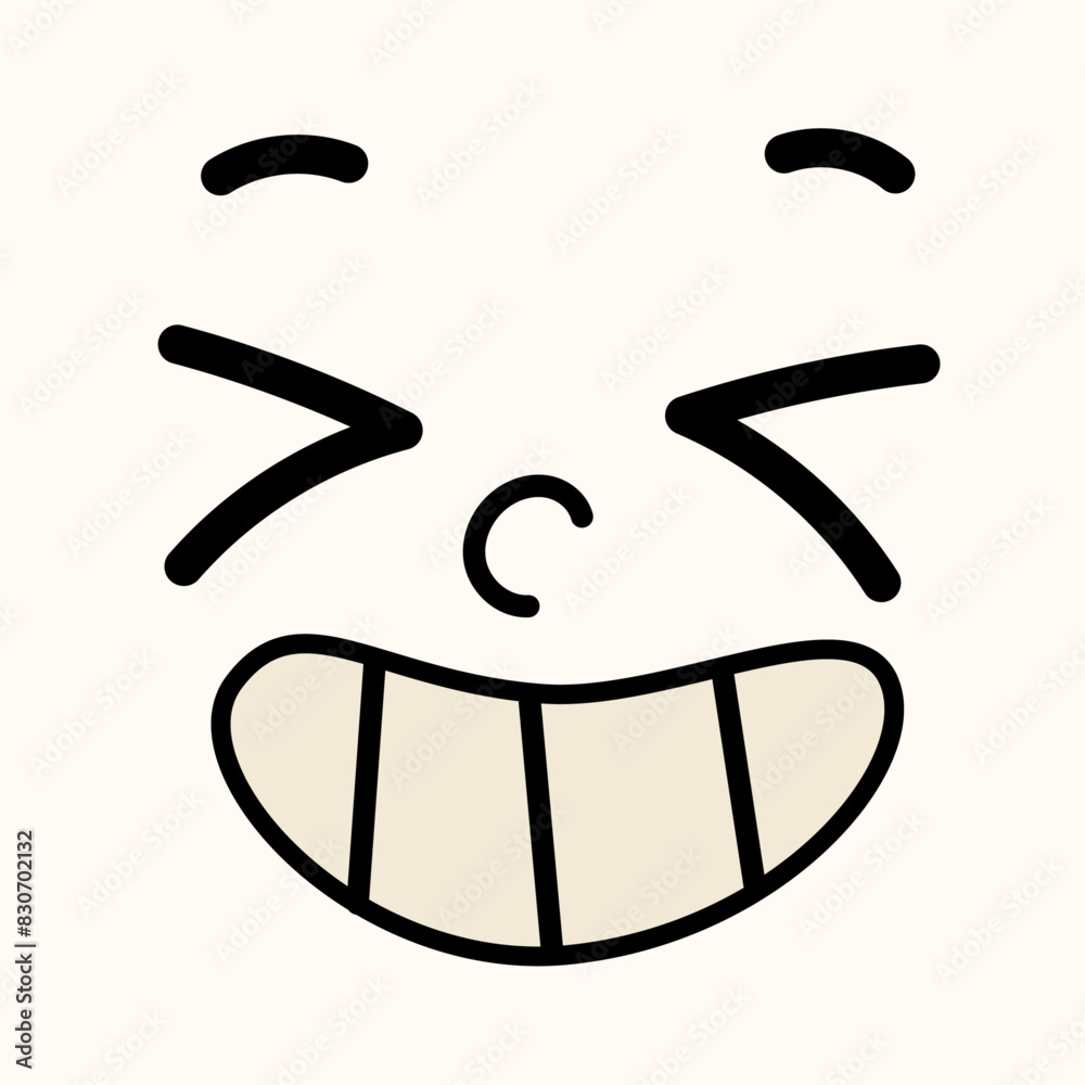 Obraz premium Hand drawn flat design kawaii face