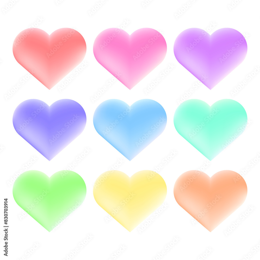 Hearts illustration Isolated collection on white background