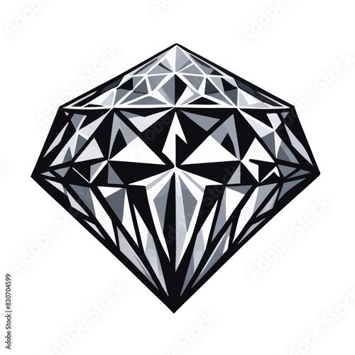 a black and white diamond on a white background