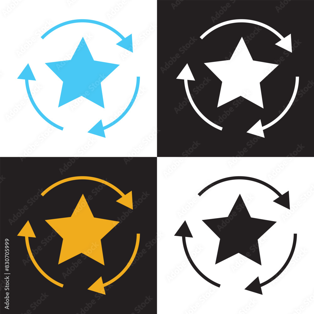Obraz premium favorite star icon rating symbol reward rating mark icons. isolated on white and black background. Vector illustration . EPS 10