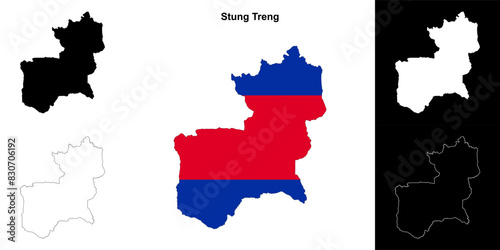 Stung Treng province outline map set