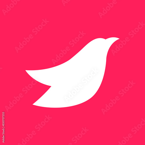 bird flat feminine minimal colored logo design vector