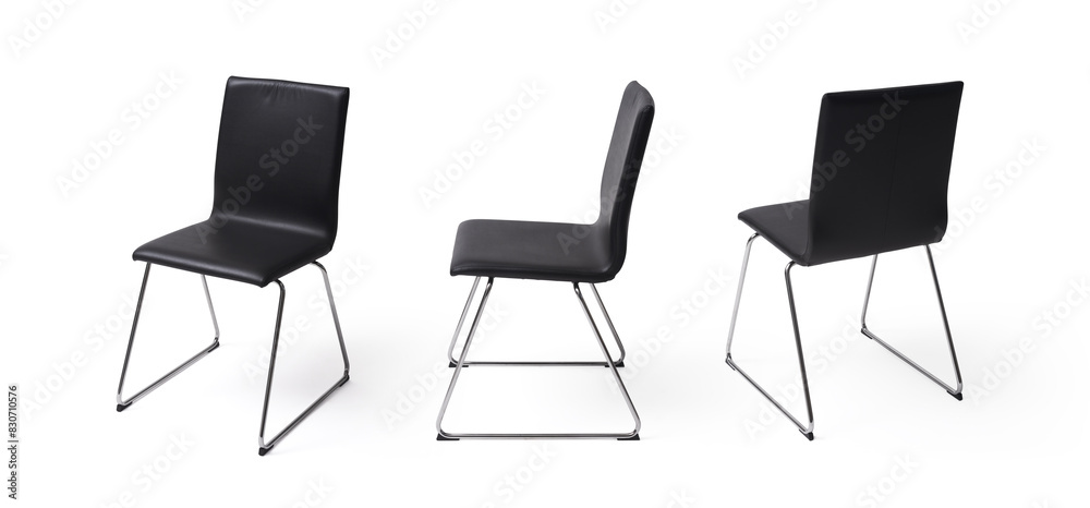 Fototapeta premium Elegant black chair at different angles