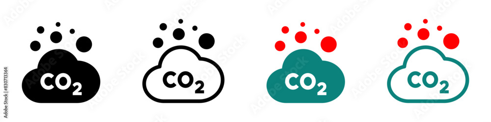 Iconic Co2 emissions vector icons Iconic Co2 emissions vector icons