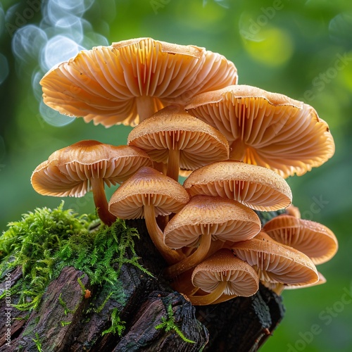 Vivid Wild Amanita Mushrooms Growing in Nature