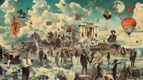 Iconic moments from Latin American history collaged