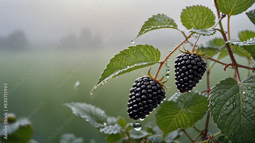 AI image generate blackberry fruit AI image generate blackberry fruit