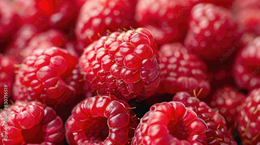 Close up view of fresh and sweet raspberries Close up view of fresh and sweet raspberries