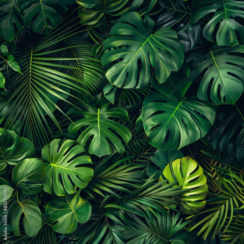 Vibrant Tropical Leaf Wallpaper: Lush Greenery and Exotic Palm Fronds