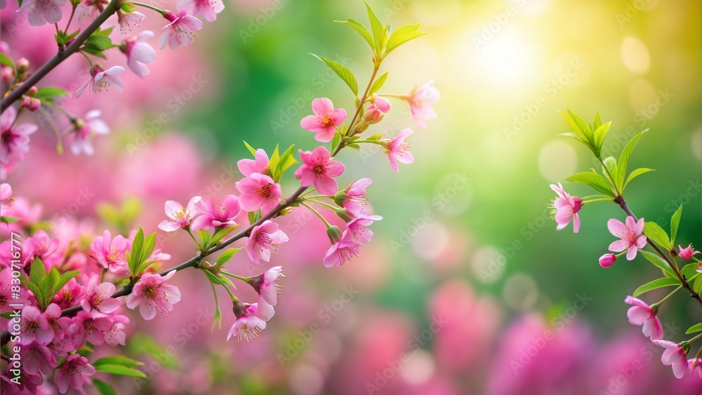 Spring Blossoms Blur: A pink and green blurred background that suggests blooming flowers and fresh greenery, suitable for spring themes.
Spring Blossoms Blur: A pink and green blurred background that suggests blooming flowers and fresh greenery, suitable for spring themes.