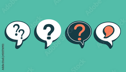 High-Detail Flat Design Question Mark Icon: Professional and Refined