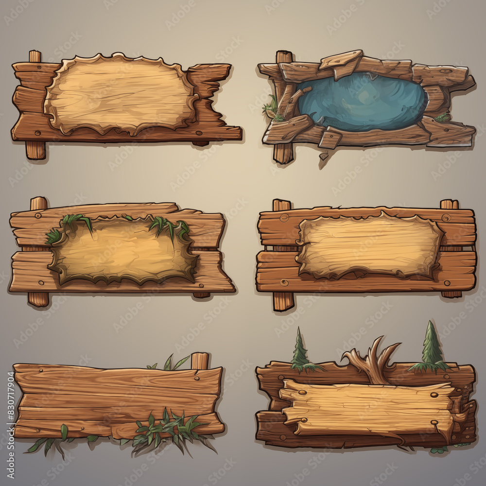 cartoon wooden road sign cartoon wooden road sign