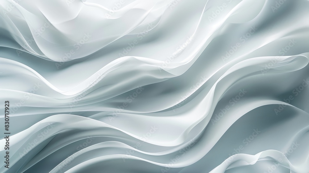 Abstract wavy design with soft gradients, close up, artistic flow, whimsical, Blend mode, white canvas backdrop