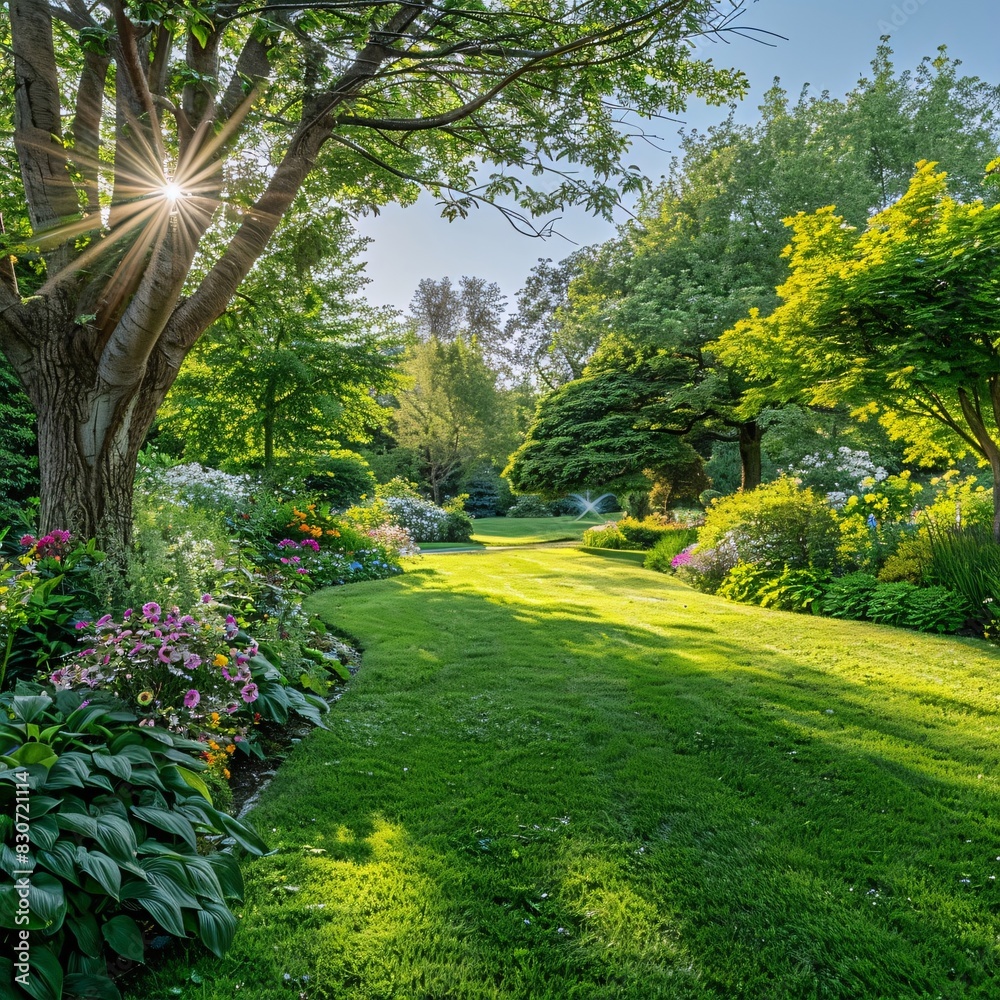 Naklejka premium Sunlit Garden Path