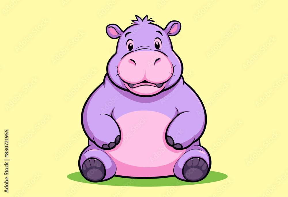a cartoon hippo sitting on the ground a cartoon hippo sitting on the ground