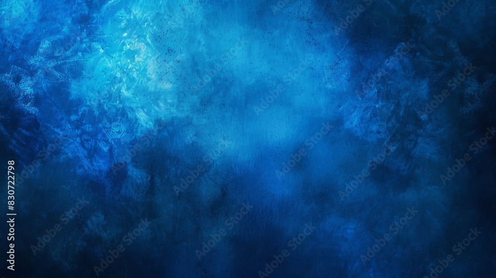 Fototapeta premium Abstract Blue Texture with Soft Grunge and Frost Pattern Overlay