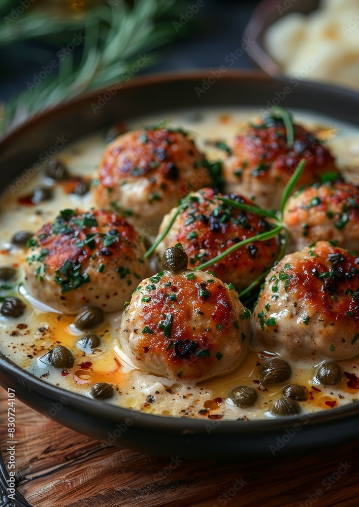 Königsberger Klopse - Meatballs in a creamy white sauce with capers. Königsberger Klopse - Meatballs in a creamy white sauce with capers.