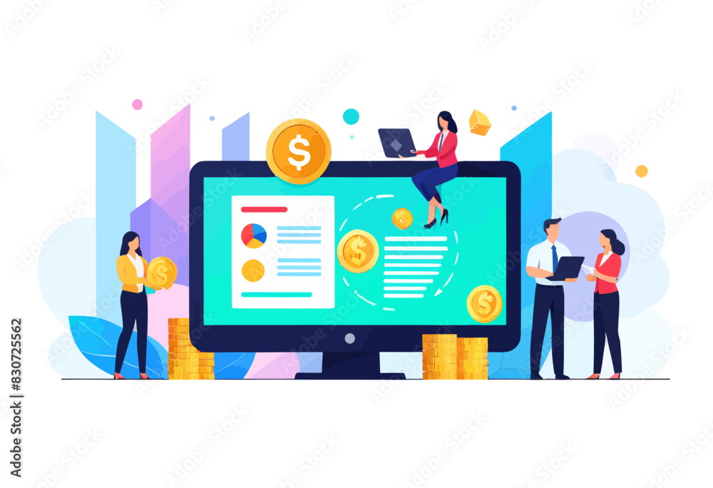 a computer screen with a woman sitting on top of it a computer screen with a woman sitting on top of it