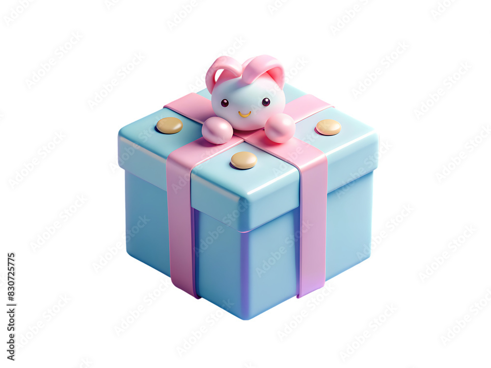 Naklejka premium Pastel color gift box