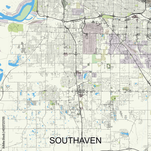 Southaven  Mississippi  United States map poster art