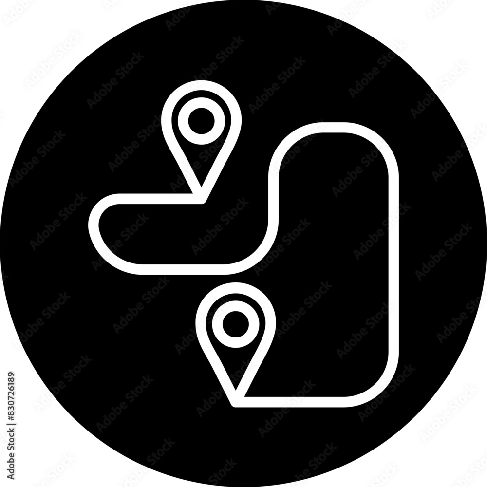 Vector Design Route Map Icon Style