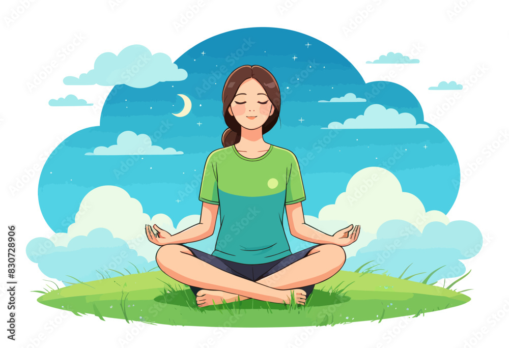 a woman is sitting in a lotus position a woman is sitting in a lotus position