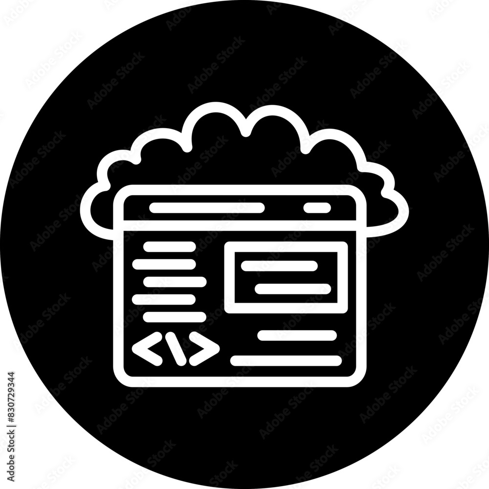 Vector Design Cloud Coding Icon Style Vector Design Cloud Coding Icon Style