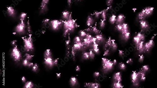 Animated background with sparkling pink and white particles resembling glowing insect straight out of a fairy talefor a magical night design