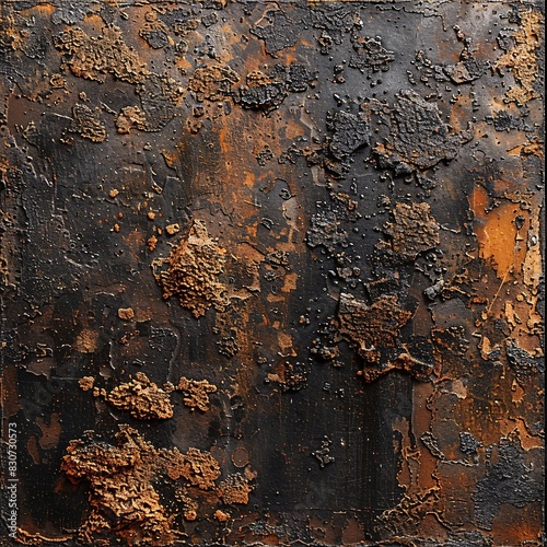 Abstract Texture Art: Rustic Metal Panel with Industrial Aesthetic photo