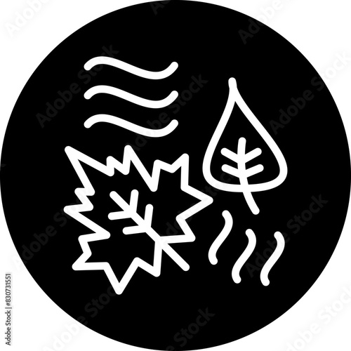 Vector Design Leaf Fluttering in Wind Icon Style