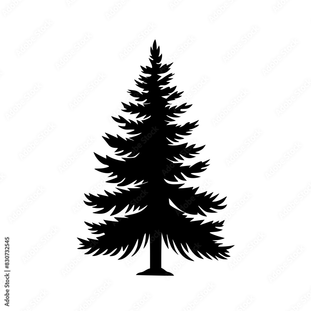 Silhouette of Pine Tree, Black and white silhouette of a pine tree with layered branches, showcasing its symmetrical and elegant shape. Silhouette of Pine Tree, Black and white silhouette of a pine tree with layered branches, showcasing its symmetrical and elegant shape.