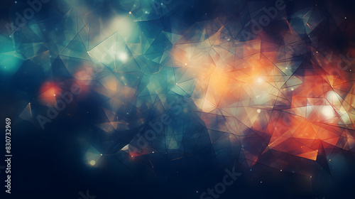 Digital nature themed geometric abstract poster background