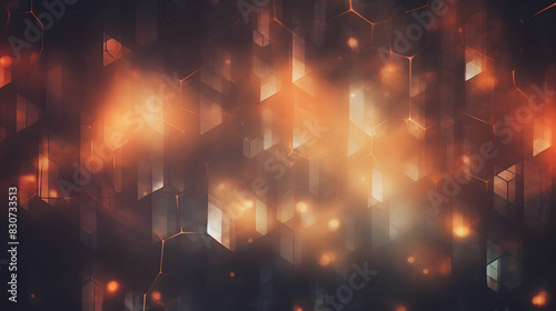 Digital nature themed geometric abstract poster background
