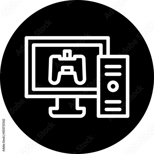 Vector Design Gaming Pc Icon Style