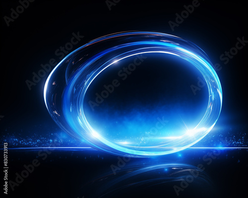 blue glowing light circle circle