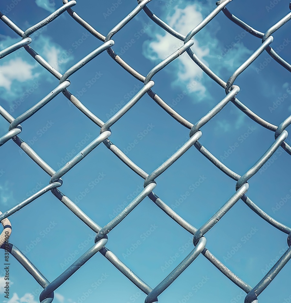 Fototapeta premium Financial assets under protective measures, minimal style, clear sky, focus on protection and security, with a striking visual contrast between assets and protection.