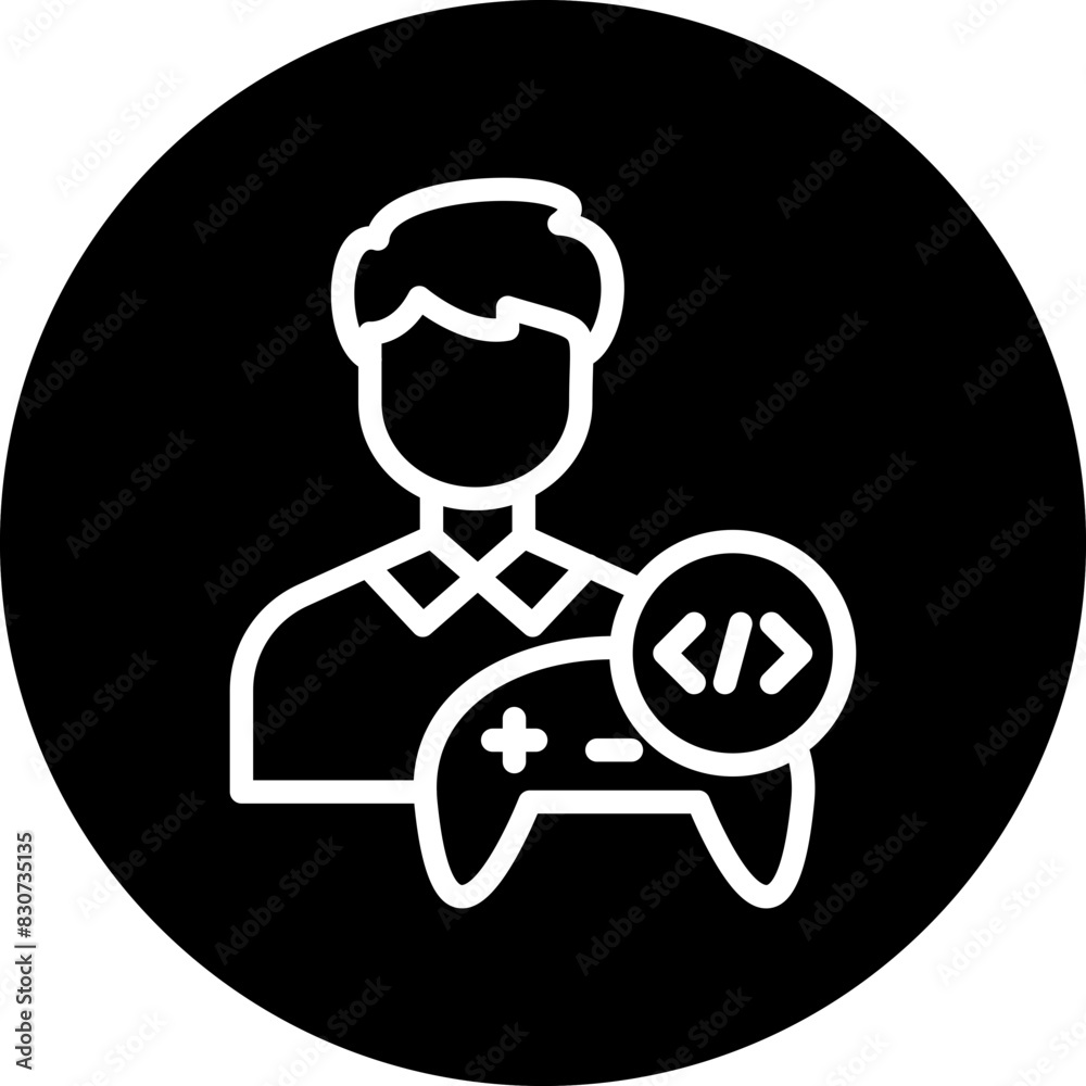 Vector Design Game Developer Male Icon Style Vector Design Game Developer Male Icon Style