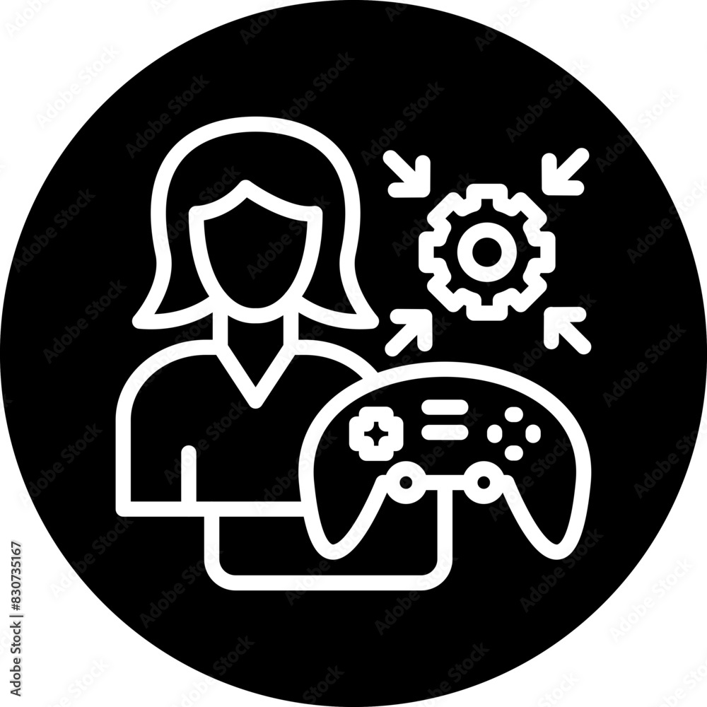 Vector Design Game Modder Female Icon Style Vector Design Game Modder Female Icon Style