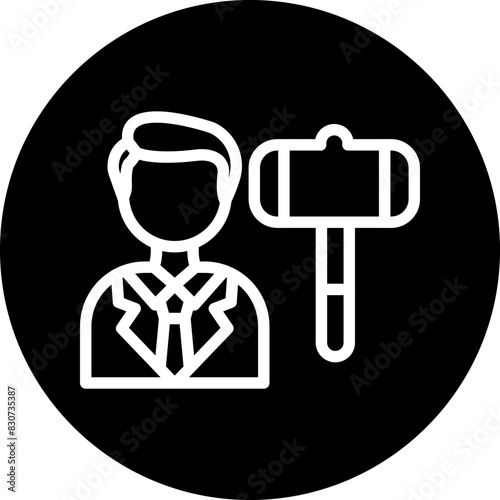 Vector Design Auctioneer Male Icon Style