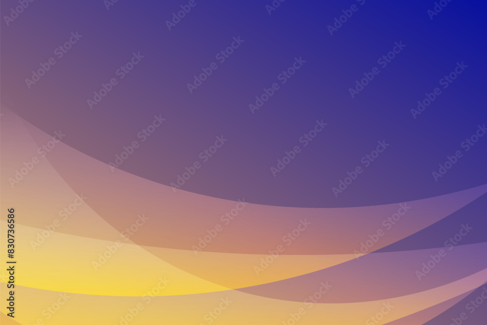 Fototapeta premium 青色とオレンジ色の抽象的な曲線の背景素材、ベクターイラスト