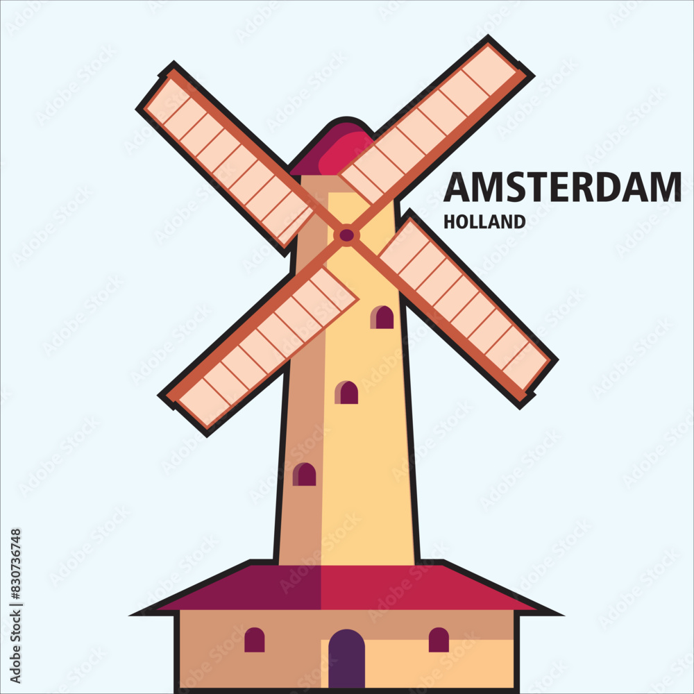 Amsterdam Vector Flat Design Illustration Amsterdam Vector Flat Design Illustration