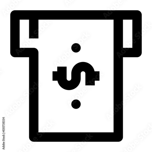 cash withdrawal dollar one line bank and finance icon